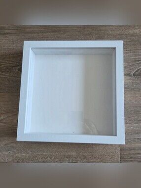 White 8x8 Shadow Box Frame | 8.75" x 8.75" Overall | 1.75" Deep Plastic Frame